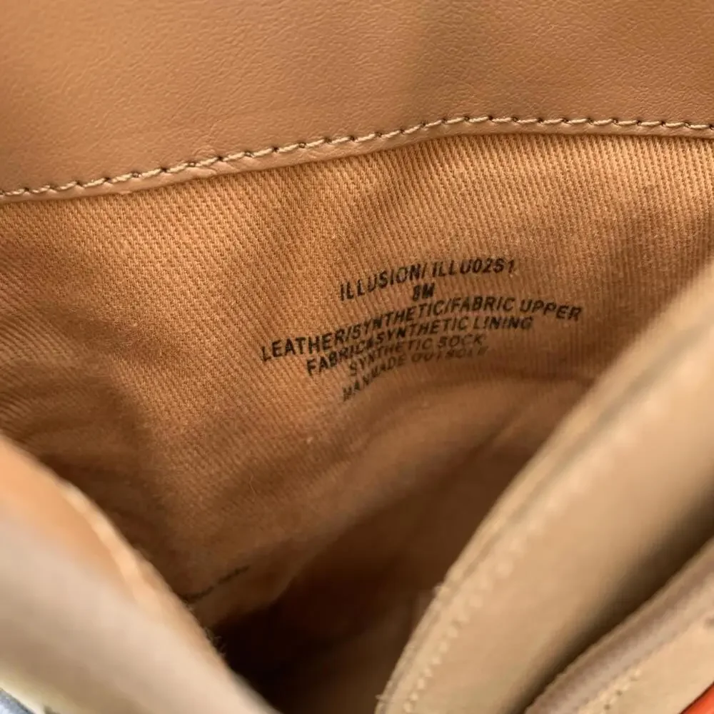 Steve Madden Illusion Pump Lace Up Boots Heels Womens Sz 8 Retro Y2k Orange Beig - Picture 12 of 13